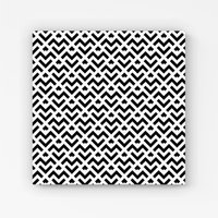 Warren Reed - Designer Black & White Abstract Pattern Canvas | Size: W16" x H16"