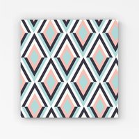 Warren Reed - Designer Zig Zag Abstract Pattern Canvas in Blue | Size: W30" x H30"