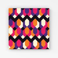 Warren Reed - Designer Coloured Abstract Pattern Canvas in Red | Size: W30" x H30"