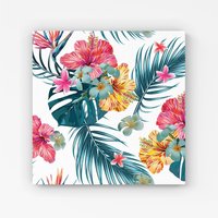 Warren Reed - Designer Spring Summer Flowers Canvas in Green | Size: W16" x H16"