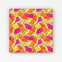 Warren Reed - Designer Watermelon Design Canvas in Orange | Size: w40 inch x h40 inch