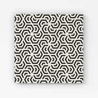 Warren Reed - Designer Hexagonal Geometric Pattern Canvas in Black | Size: W30" x H30"