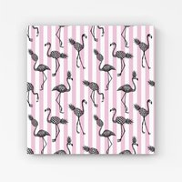 Warren Reed - Designer Pineapple Flamingo Canvas in Pink | Size: W16" x H16"