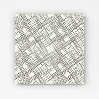 Warren Reed - Designer Monochrome Distressted Pattern Canvas in Grey | Size: w40 inch x h40 inch