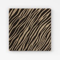 Warren Reed - Designer Golden Zebra Print Canvas in Brown | Size: w40 inch x h40 inch