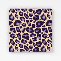 Warren Reed - Designer Leopard Print Canvas in Purple | Size: W16" x H16"