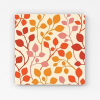 Warren Reed - Designer Colorful Autumn Leaves Canvas in Red | Size: W30" x H30"