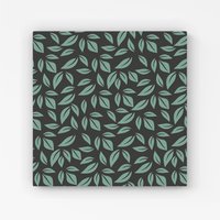 Warren Reed - Designer Delicate Leaf Canvas in Green | Size: w40 inch x h40 inch