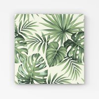 Warren Reed - Designer Exotic Palm Leaves Canvas in Green | Size: W30" x H30"