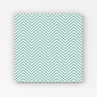 Warren Reed - Designer Geometric Chevron Pattern Canvas in Green | Size: w10 inch x h10 inch