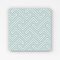Warren Reed - Designer Geometric Modern Ornment Canvas in Green | Size: w10 inch x h10 inch