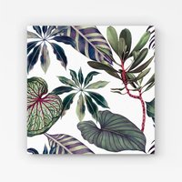 Warren Reed - Designer Watercolor Tropical Leaf Canvas in Green | Size: w40 inch x h40 inch