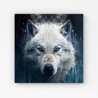 Warren Reed - Designer White Wolf Face Splashart Canvas | Size: w10 inch x h10 inch