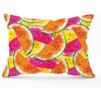Warren Reed - Designer Watermelon Design Cushions in Orange | Size: 60 cm x 60 cm