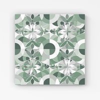 Warren Reed - Designer Geometric Pastel Green Canvas | Size: w40 inch x h40 inch