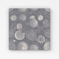 Warren Reed - Designer Sun & Moon in Grey Canvas | Size: W30" x H30"