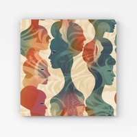 Warren Reed - Designer Coloured Silhouette Canvas in Green | Size: W16" x H16"