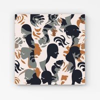 Warren Reed - Designer Abstract Grey Brown Silhouette Canvas | Size: w10 inch x h10 inch