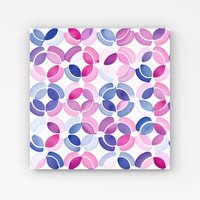 Warren Reed - Designer Interlocking Pink Blue Shape Canvas | Size: W30" x H30"