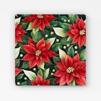 Warren Reed - Designer Poinsetta Watercolour Canvas in Red | Size: w40 inch x h40 inch