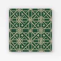 Warren Reed - Designer Green Lattice Design Canvas | Size: w10 inch x h10 inch