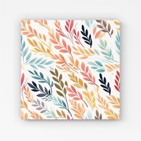 Warren Reed - Designer Colouful Sping Leaves Canvas in Orange | Size: W30" x H30"