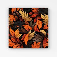 Warren Reed - Designer Autumn Leaves Design Canvas in Orange | Size: W16" x H16"