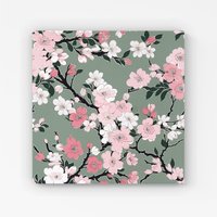 Warren Reed - Designer Pink Floral Abstract Pattern Canvas | Size: w40 inch x h40 inch