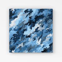 Warren Reed - Designer Blue & Grey Canvas Brushstrokes Canvas | Size: w10 inch x h10 inch