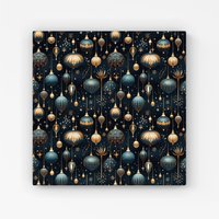 Warren Reed - Designer Christmas Decorations Canvas in Blue | Size: W16" x H16"
