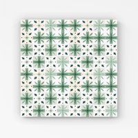 Warren Reed - Designer Christmas Quilting Squares, Green & White, Geometric Canvas | Size: w40 inch x h40 inch