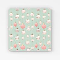 Warren Reed - Designer Christmas Decorations Pink & Green Canvas | Size: w40 inch x h40 inch