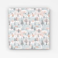 Warren Reed - Designer Whimsical Christmas Winter Wonderland Canvas in Blue | Size: W30" x H30"