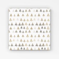 Warren Reed - Designer Geometric Christmas Tree Pattern Canvas in White | Size: W30" x H30"