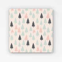 Warren Reed - Designer Christmas Tree Silhouette Pattern Canvas in Green | Size: w40 inch x h40 inch