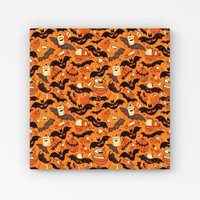 Warren Reed - Designer Candy-Filled Treat Bags & Bats Canvas in Orange | Size: w40 inch x h40 inch