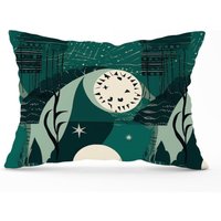 Warren Reed - Designer Abstact Green Cream Moon & Stars Cushions | Size: 60 cm x 60 cm