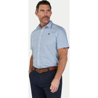 Short Sleeve Pentagon Pattern Cotton Poplin Shirt