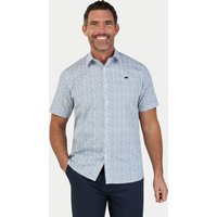 Short Sleeve Floral Cotton Poplin Shirt