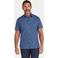 Short Sleeve Flower Bud Cotton Poplin Shirt