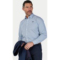 Long Sleeve Pentagon Pattern Cotton Poplin Shirt