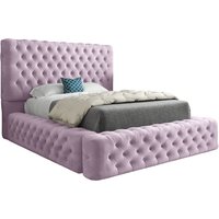 KDMD Dreamscape Pleated Upholstery Designer Bed Frame in Pink | Size: Small Single