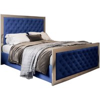 Emia Upholstered Soft Velvet Metal Designer Bed Frame Super King