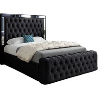 Gemia Mirror Upholstered Soft Velvet Designer Bed Frame Super King