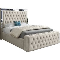 Gemia Mirror Upholstered Soft Velvet Designer Bed Frame Super King