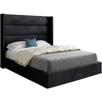 Jacob Straight Winged Upholstered Soft Velvet Designer Bed Frame Super King
