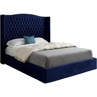 Snuggler Curved Top Winged Upholstered Soft Velvet Designer Bed Frame Super King