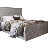 KDMD Naptime Upholstered Soft Velvet Metal Designer Bed Frame in Grey | Size: King