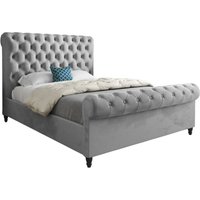 Venezia Sleigh Upholstered Soft Velvet Designer Bed Frame Super King