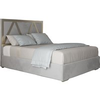 KDMD Belgrave Upholstered Soft Velvet Metal Designer Bed Frame in Grey | Size: Small Double